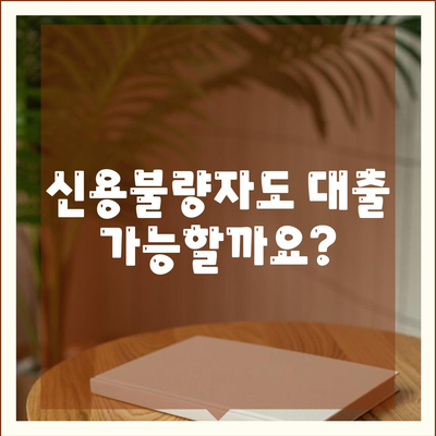 신용불량자 대출 대상