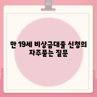 만 19세 비상금대출 신청