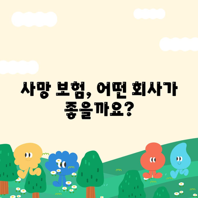 사망 보험사 추천