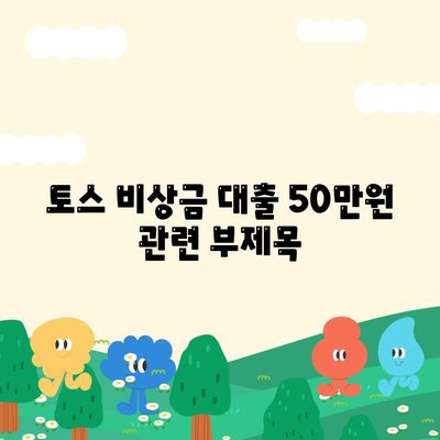 토스 비상금 대출 50만원