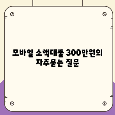 모바일 소액대출 300만원