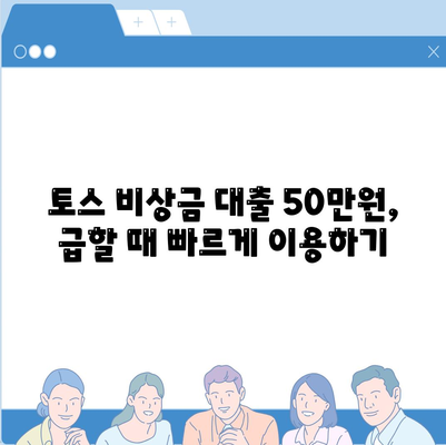 토스 비상금 대출 50만원