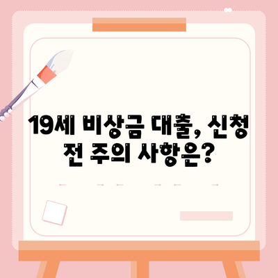 만 19세 비상금대출 신청