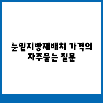 눈밑지방재배치 가격