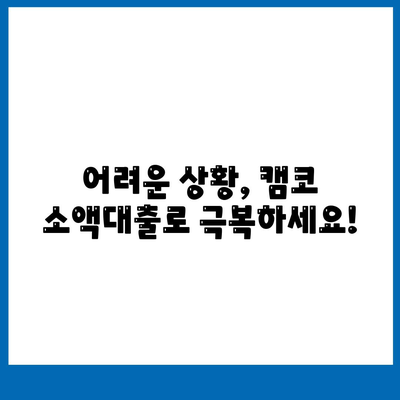 국민행복기금 캠코 소액대출