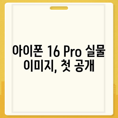 iPhone 16 Pro dizayn, 출시일, 실물 이미지