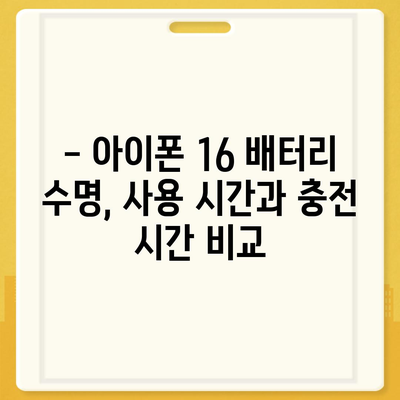 아이폰 16 배터리 성능 벤치마킹 | 기기 간 비교 및 랭킹