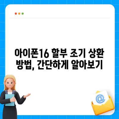 아이폰16 할부 조기 상환 | 방법과 이점