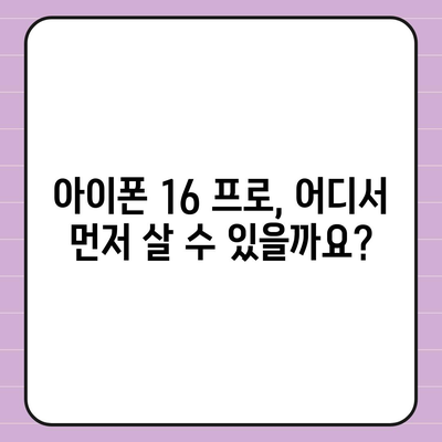 아이폰 16 프로 프로 출시일 | 웨이브 출고 및 지역별 차이 예상