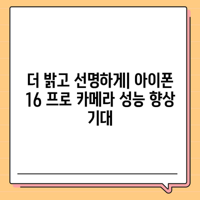 아이폰 16 프로의 카메라 기대 이유 분석