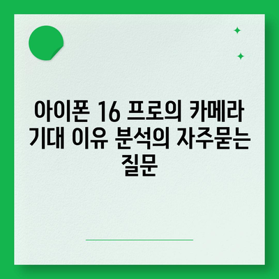 아이폰 16 프로의 카메라 기대 이유 분석