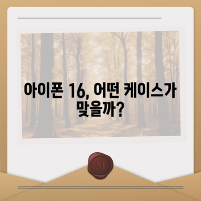 아이폰16 케이스 기능과 호환성 탐구