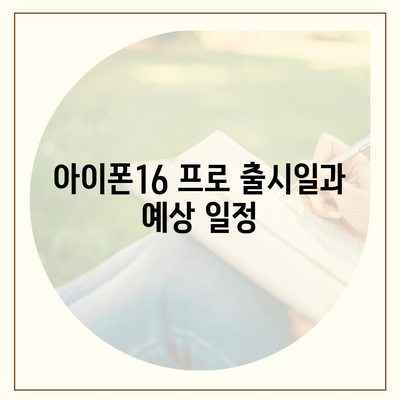 아이폰16의 혁신적인 내부 설계와 프로 출시일