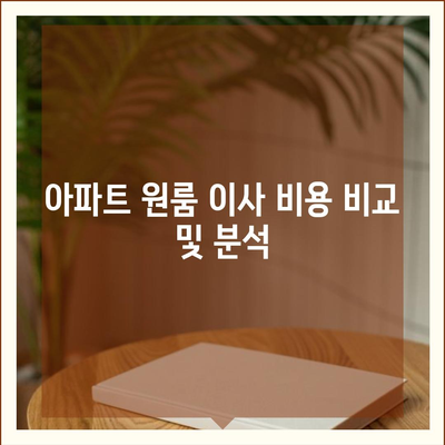 아파트 원룸 포장이사 비용 알아내기