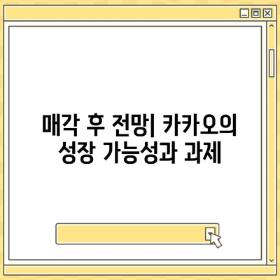 카카오 계열사 매각, 전망 살펴보기