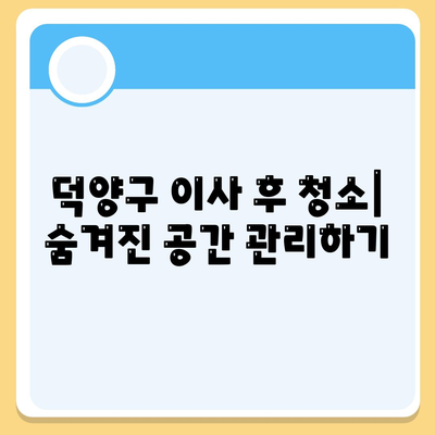 덕양구 이사 청소 작업 과정