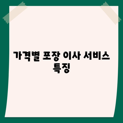 포장 이사 견적 비교와 가격 정보