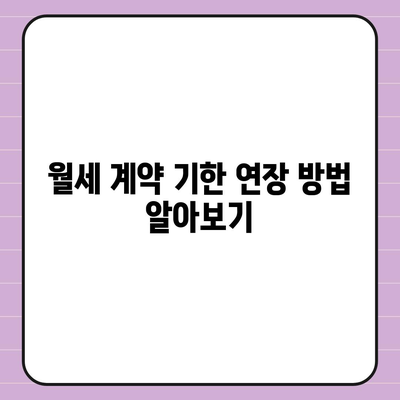 월세 계약 기한 연장과 이사 연관 지식