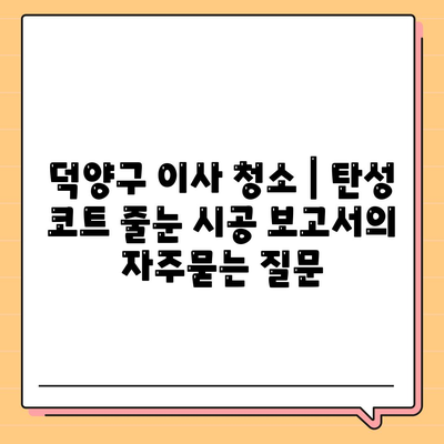 덕양구 이사 청소 | 탄성 코트 줄눈 시공 보고서