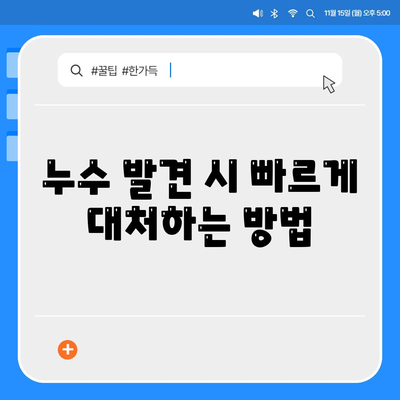 누수 책임 및 화장실 누수 원인 파악