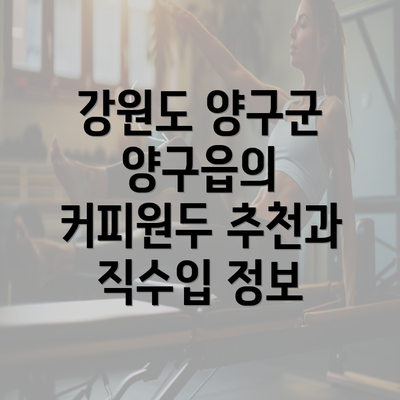 강원도 양구군 양구읍의 커피원두 추천과 직수입 정보