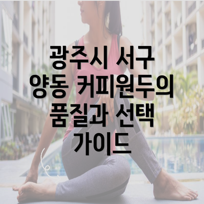 광주시 서구 양동 커피원두의 품질과 선택 가이드