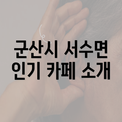 군산시 서수면 인기 카페 소개