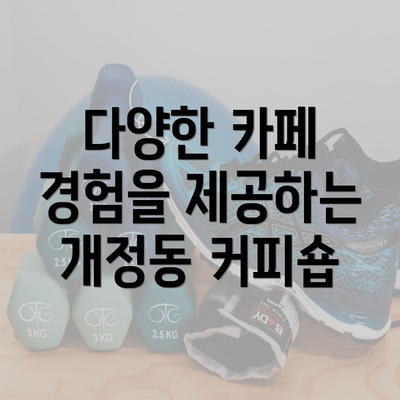 다양한 카페 경험을 제공하는 개정동 커피숍