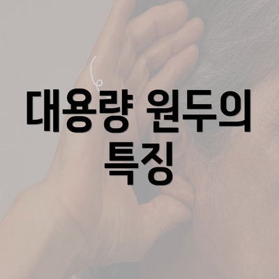 대용량 원두의 특징