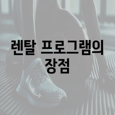 렌탈 프로그램의 장점