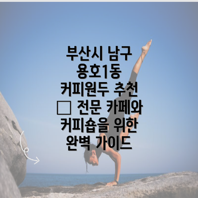 부산시 남구 용호1동 커피원두 추천 – 전문 카페와 커피숍을 위한 완벽 가이드