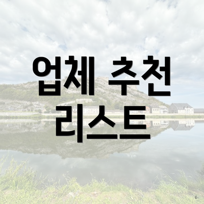 업체 추천 리스트