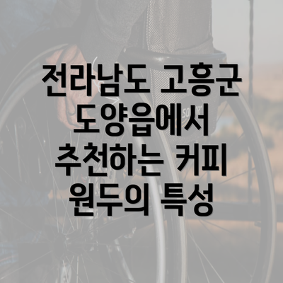 전라남도 고흥군 도양읍에서 추천하는 커피 원두의 특성