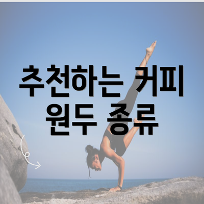 추천하는 커피 원두 종류