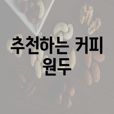 추천하는 커피 원두