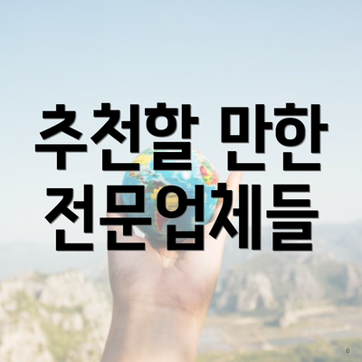 추천할 만한 전문업체들