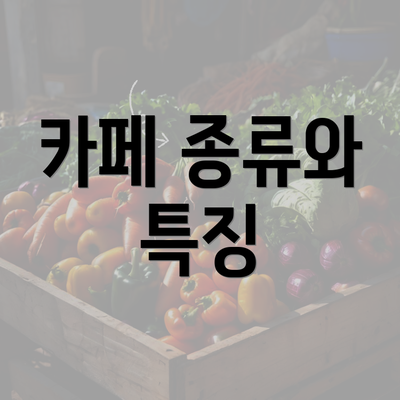 카페 종류와 특징