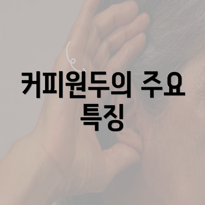 커피원두의 주요 특징