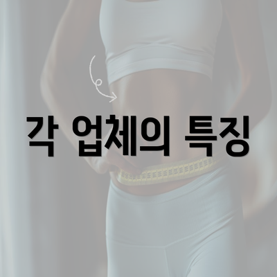 각 업체의 특징