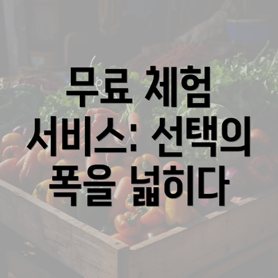 무료 체험 서비스: 선택의 폭을 넓히다