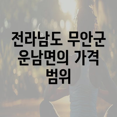 전라남도 무안군 운남면의 가격 범위