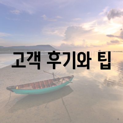 고객 후기와 팁