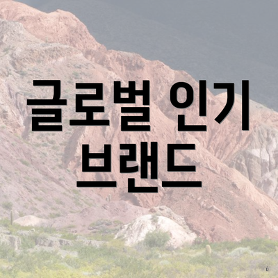 글로벌 인기 브랜드
