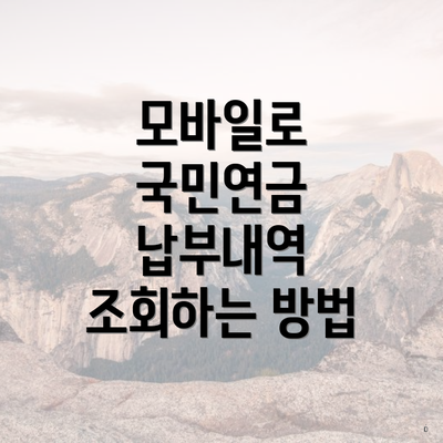 모바일로 국민연금 납부내역 조회하는 방법