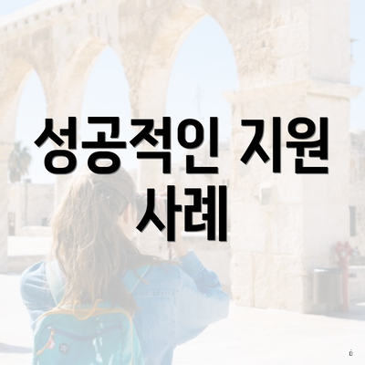 성공적인 지원 사례