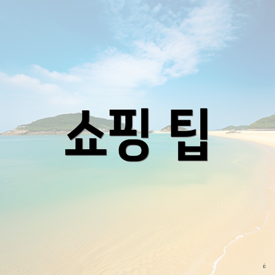 쇼핑 팁