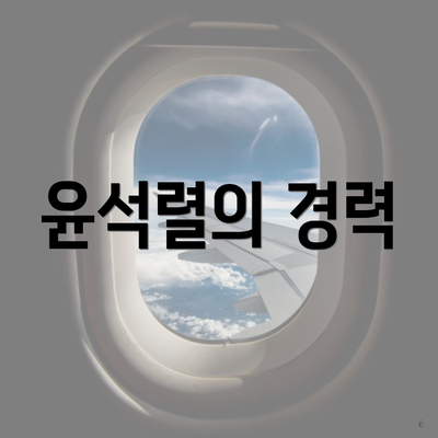 윤석렬의 경력