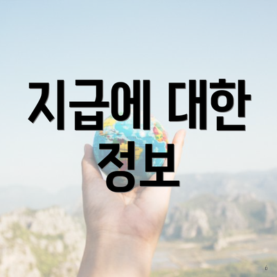 지급에 대한 정보