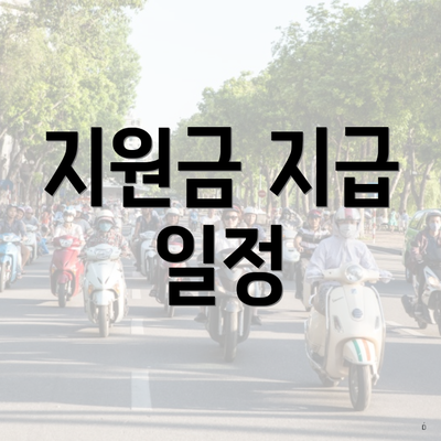 지원금 지급 일정