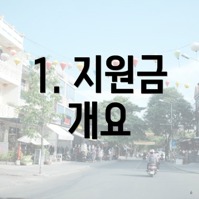 1. 지원금 개요